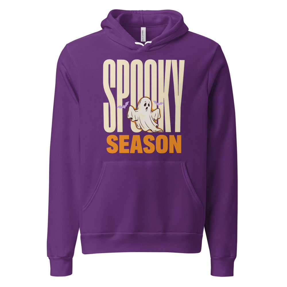 Spooky Season retro Halloween ghost typography hoodie — Team Purple, front