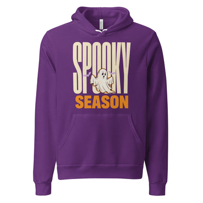 Spooky Season retro Halloween ghost typography hoodie — Team Purple, front