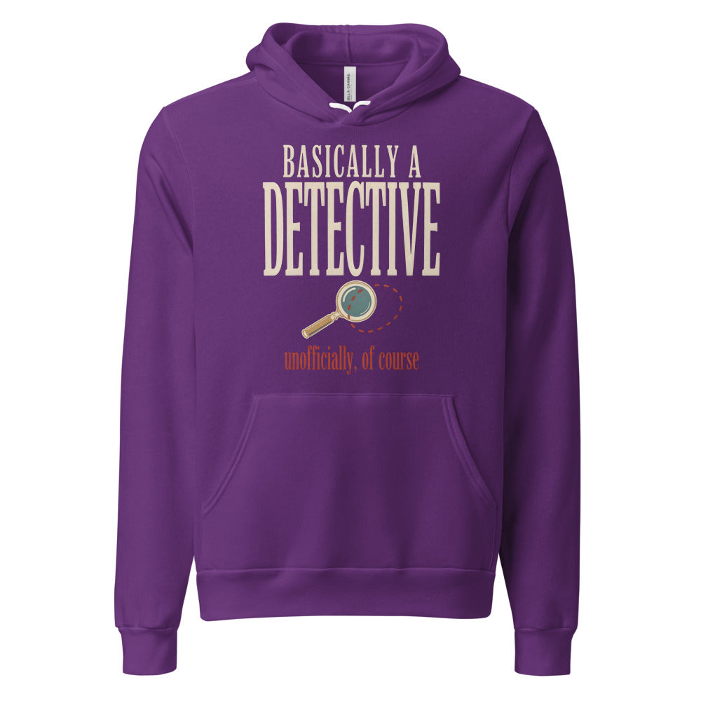 Basically a Detective vintage true crime hoodie — Team Purple, front