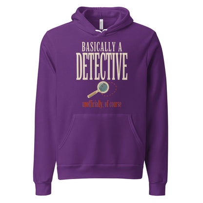 Basically a Detective vintage true crime hoodie — Team Purple, front