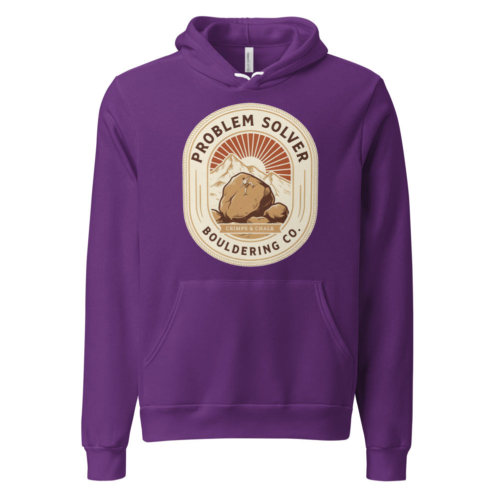 Problem Solver Bouldering Badge hoodie — Team Purple, front