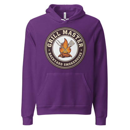Grill Master retro backyard smokehouse hoodie — Team Purple, front
