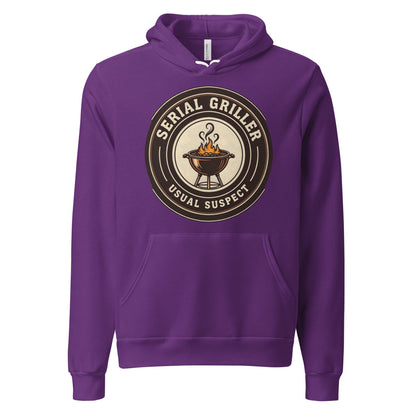 Serial Griller funny BBQ hoodie — Team Purple, front