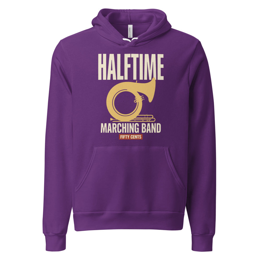 Official Halftime vintage marching band hoodie — Team Purple, front