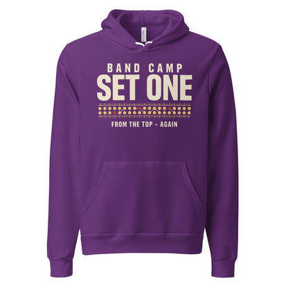 Set One marching band drill chart hoodie — Team Purple, front