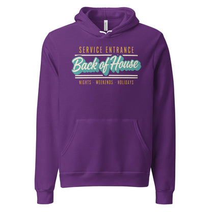 Line Cook Back of House retro diner service sign hoodie — Team Purple, front