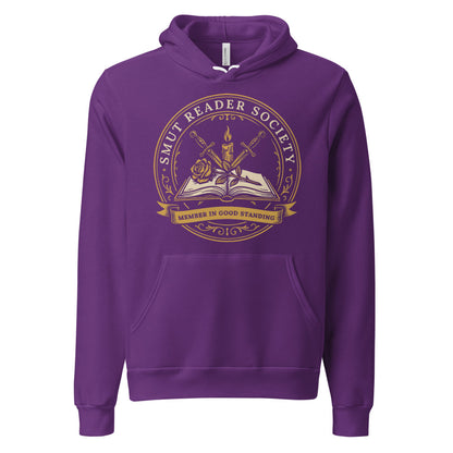 Smut Reader Society book lover dark academia hoodie — Team Purple, front