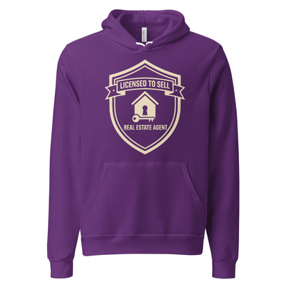 Licensed to Sell real estate agent hoodie — Team Purple, front