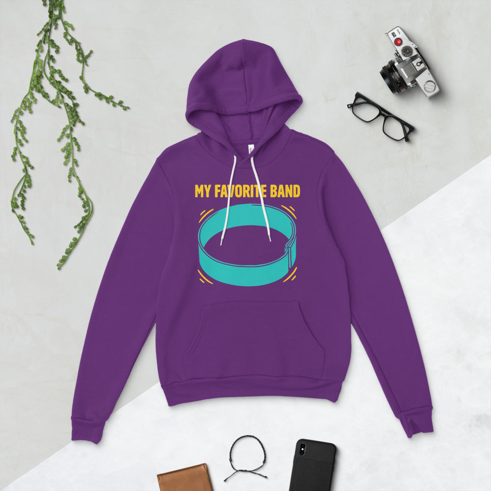 My Favorite Band funny physical therapy hoodie — Team Purple, flat lay