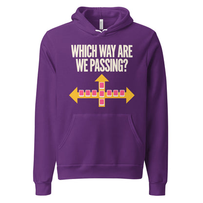 Which Way Are We Passing funny mahjong hoodie — Team Purple, front