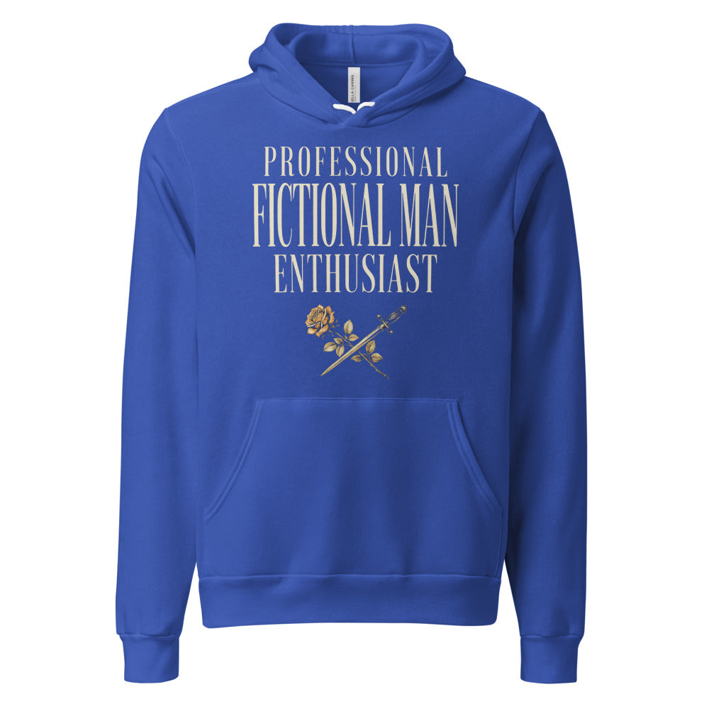 Professional Fictional Man Enthusiast book lover dark academia hoodie — True Royal, front