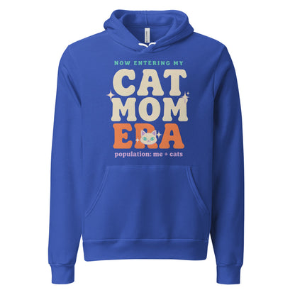 Cat Mom Era retro Y2K hoodie — True Royal, front