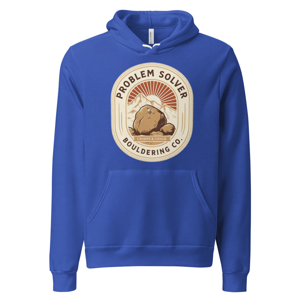 Problem Solver Bouldering Badge hoodie — True Royal, front