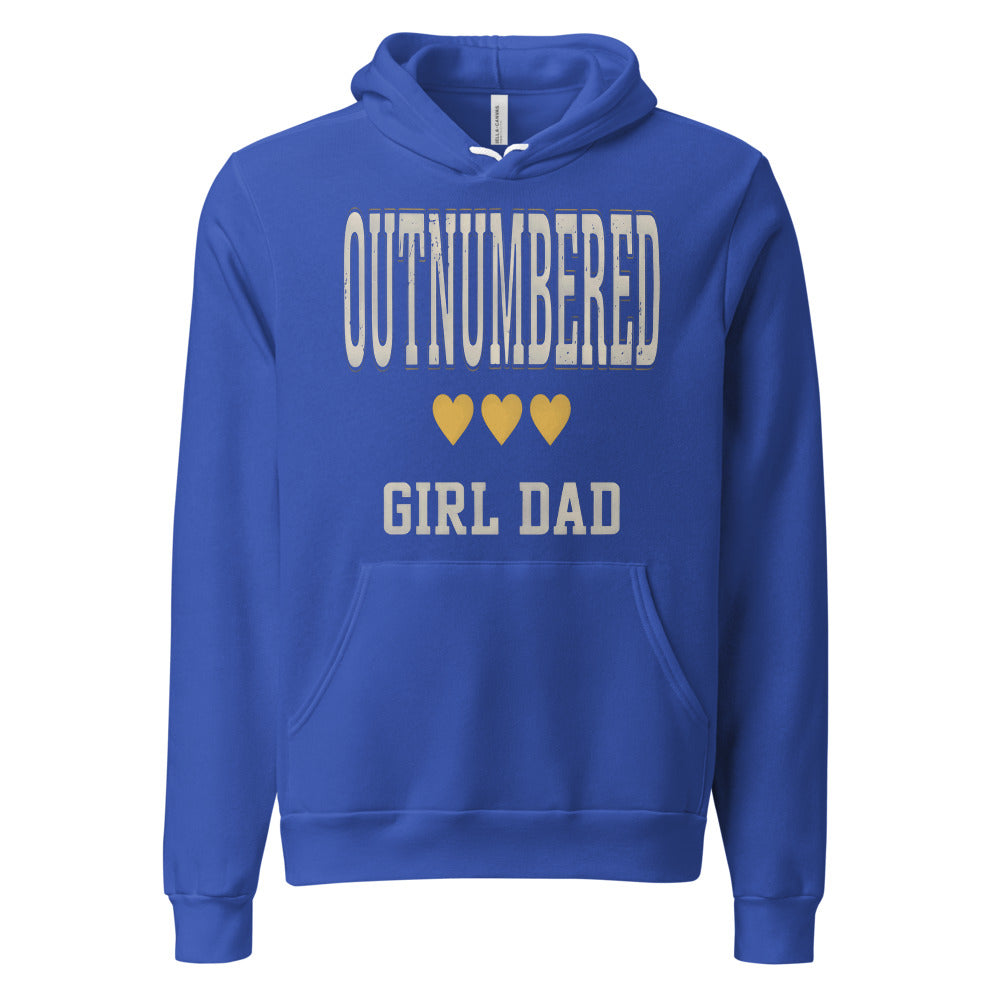 Girl Dad Outnumbered & Proud hoodie — True Royal, front