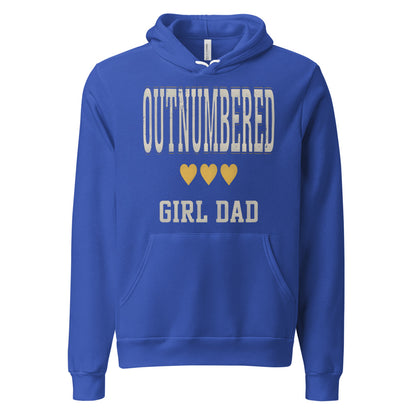 Girl Dad Outnumbered & Proud hoodie — True Royal, front