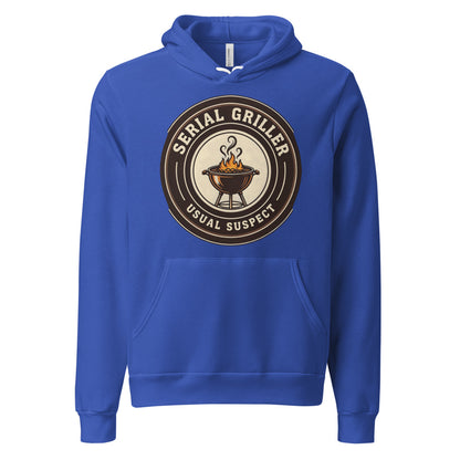 Serial Griller funny BBQ hoodie — True Royal, front