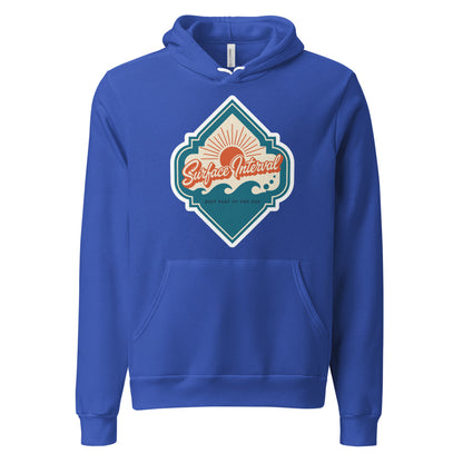 Surface Interval vintage scuba diving travel decal hoodie — True Royal, front