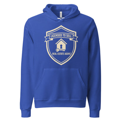 Licensed to Sell real estate agent hoodie — True Royal, front