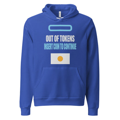Insert Coin To Continue out of tokens hoodie — True Royal, front