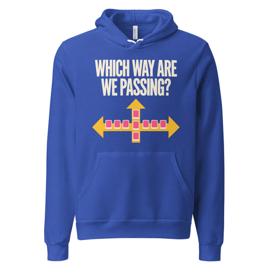 Which Way Are We Passing funny mahjong hoodie — True Royal, front