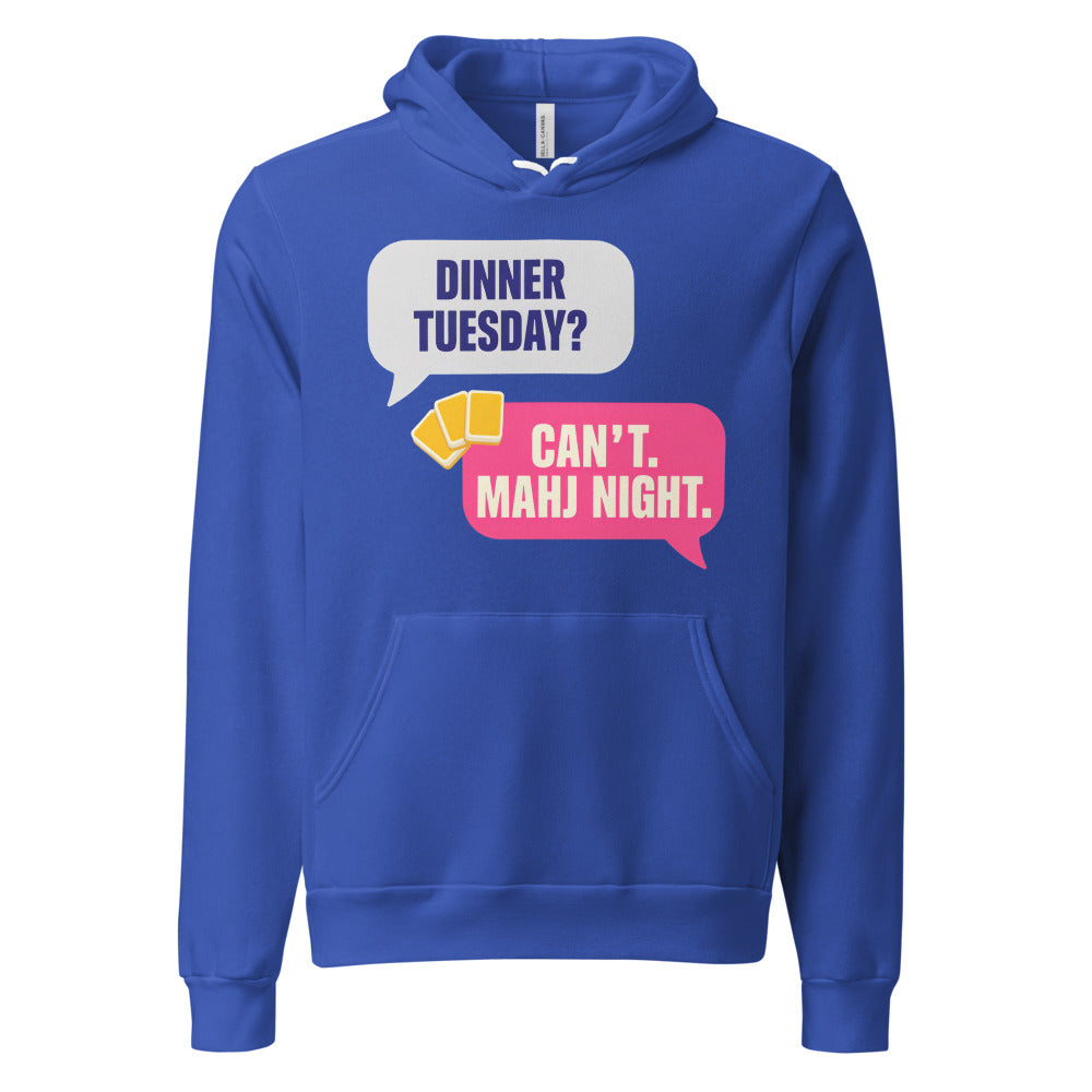 Mahj Night funny mahjong hoodie — True Royal, front
