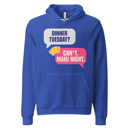 Mahj Night funny mahjong hoodie — True Royal, front