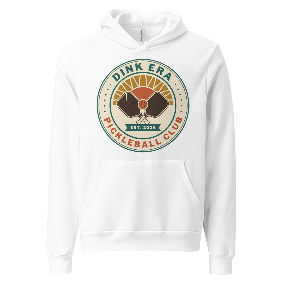Dink Era Pickleball Club retro hoodie — White, front
