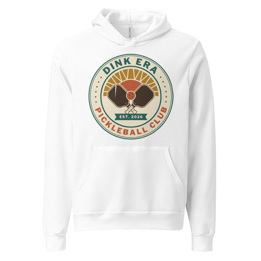 Dink Era Pickleball Club retro hoodie — White, front
