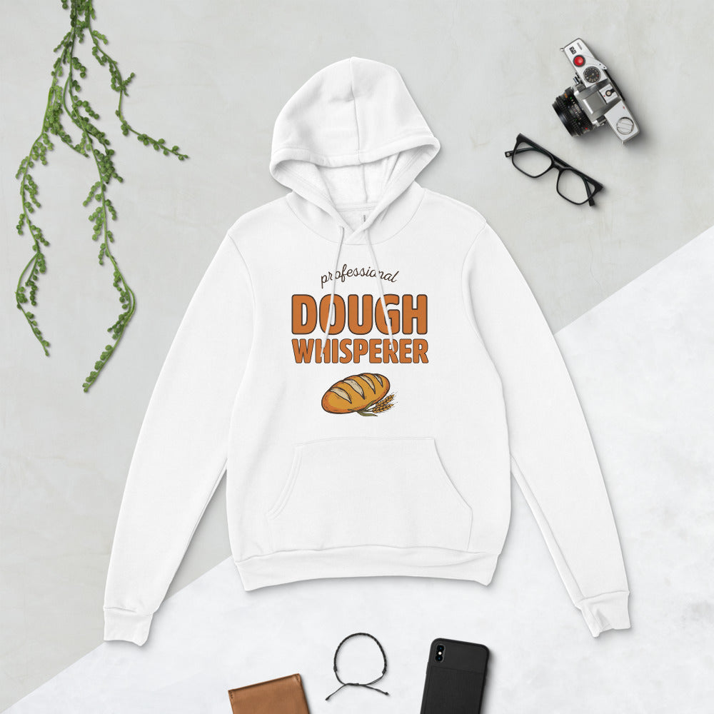 Professional Dough Whisperer funny baker hoodie — White, flat lay