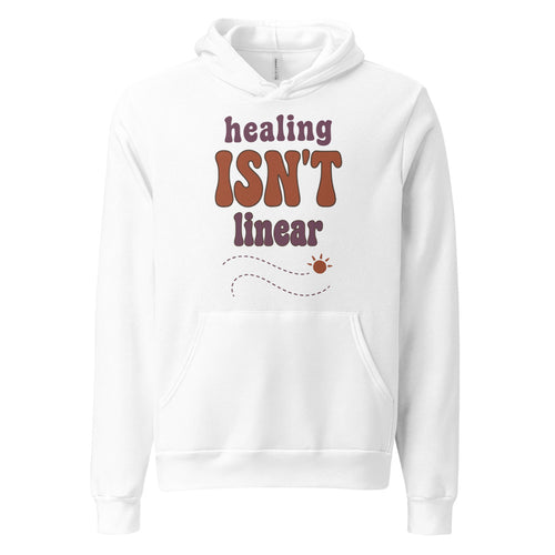 Mental Health Hoodie, Healing Isn't Linear Hoodie — Self Care Retro Aesthetic Gift