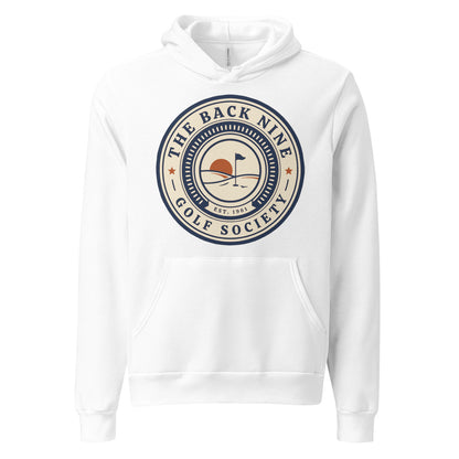The Back Nine vintage golf roundel hoodie — White, front