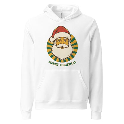Groovy Santa retro Christmas hoodie — White, front