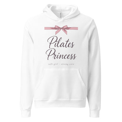 Pilates Princess coquette bow hoodie — White, front