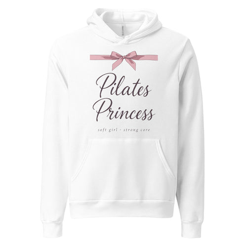Pilates Princess Hoodie, Coquette Pilates Hoodie, Aesthetic Pilates Gift — Soft Girl Strong Core Bow