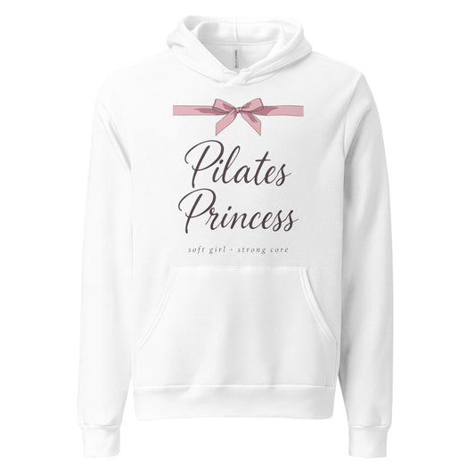 Pilates Princess coquette bow hoodie — White, front