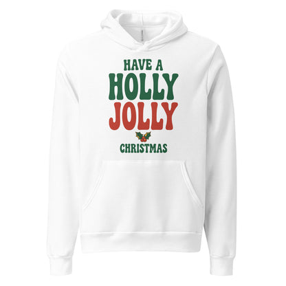 Groovy Holly Jolly retro Christmas hoodie — White, front