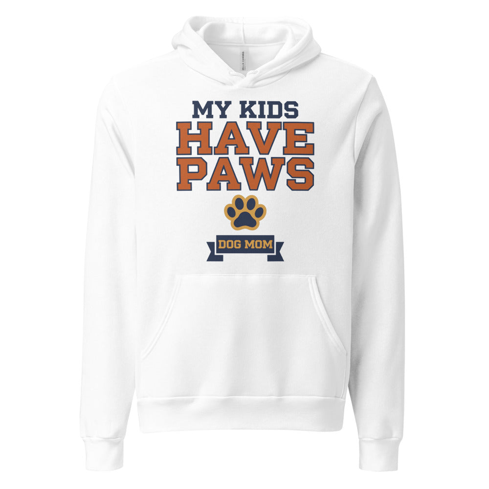 My Kids Have Paws funny dog mom hoodie — White, front