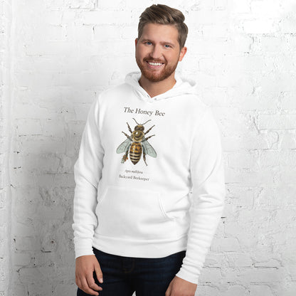 The Honey Bee Apis mellifera anatomical hoodie — White, on model