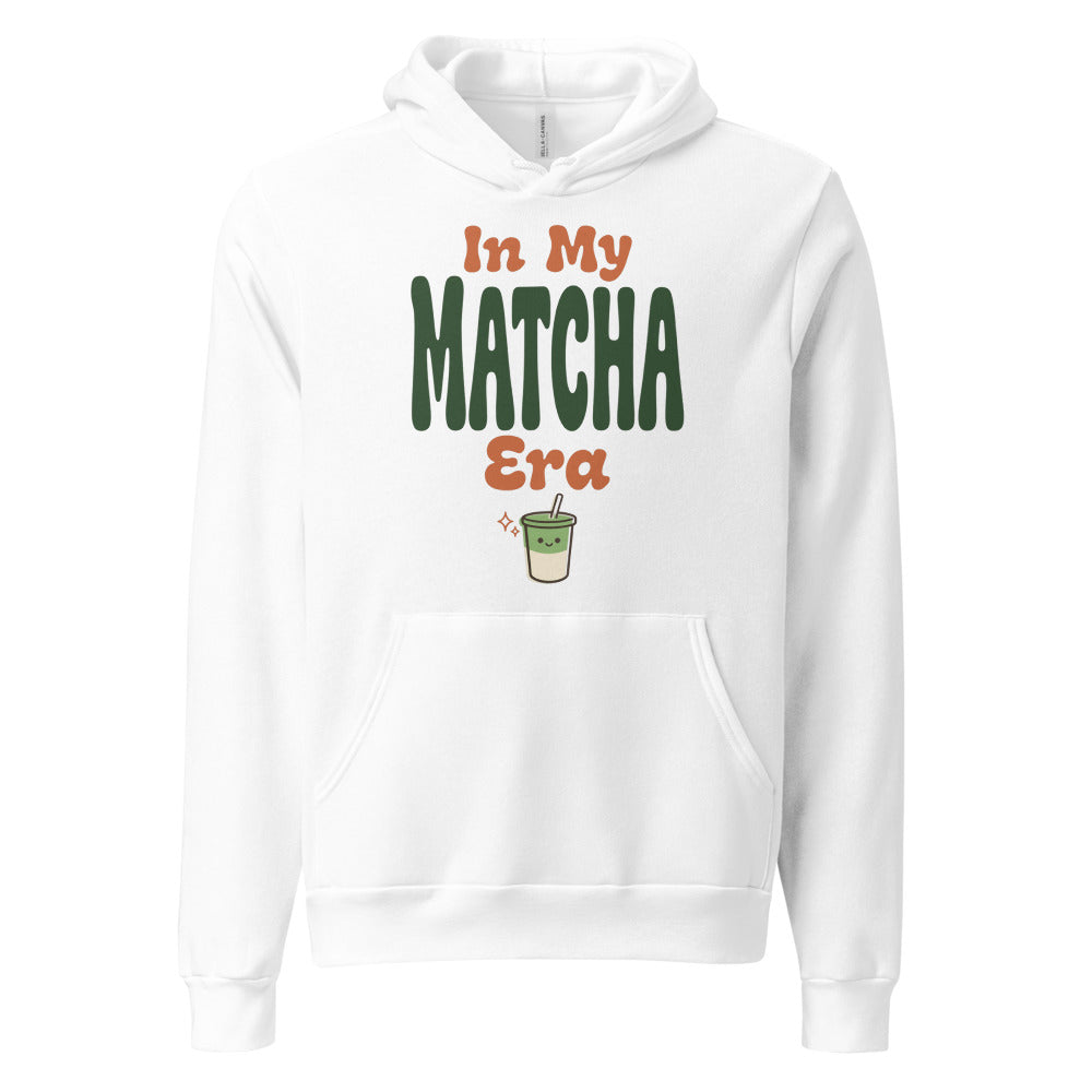 In My Matcha Era retro matcha hoodie — White, front