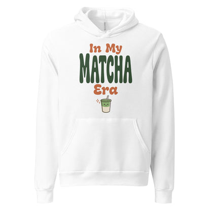 In My Matcha Era retro matcha hoodie — White, front