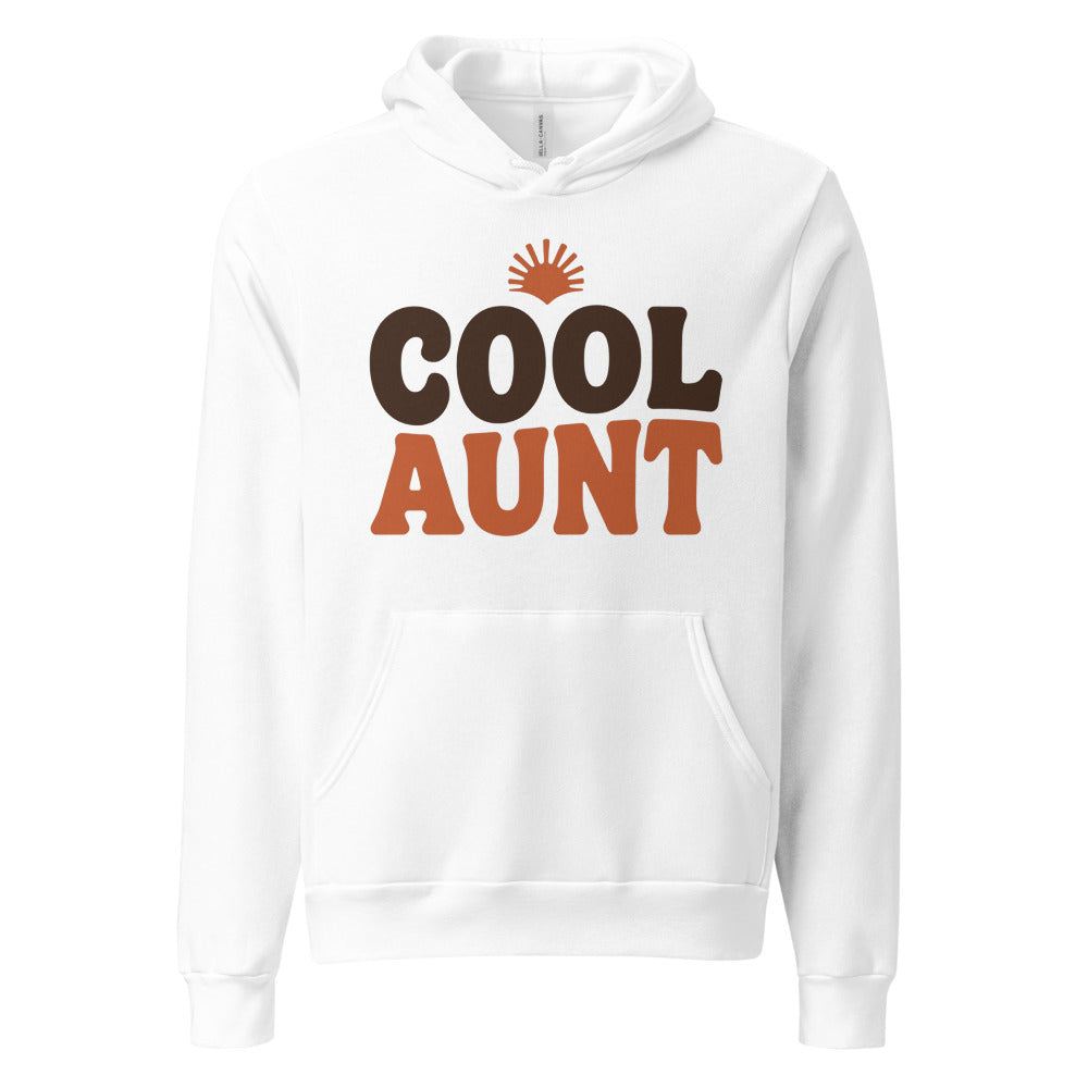 Cool Aunt retro groovy aunt hoodie — White, front