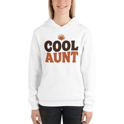 Cool Aunt retro groovy aunt hoodie — White, on model