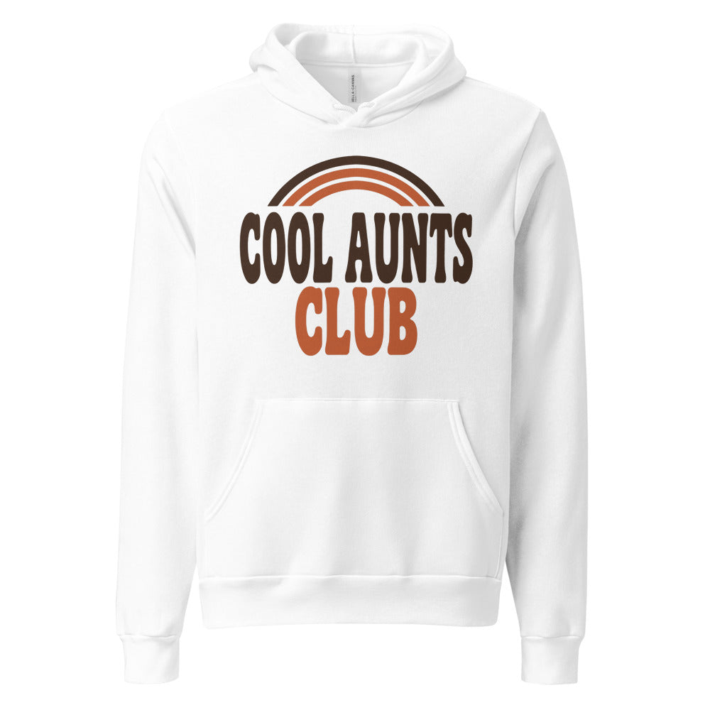 Cool Aunts Club retro groovy aunt hoodie — White, front