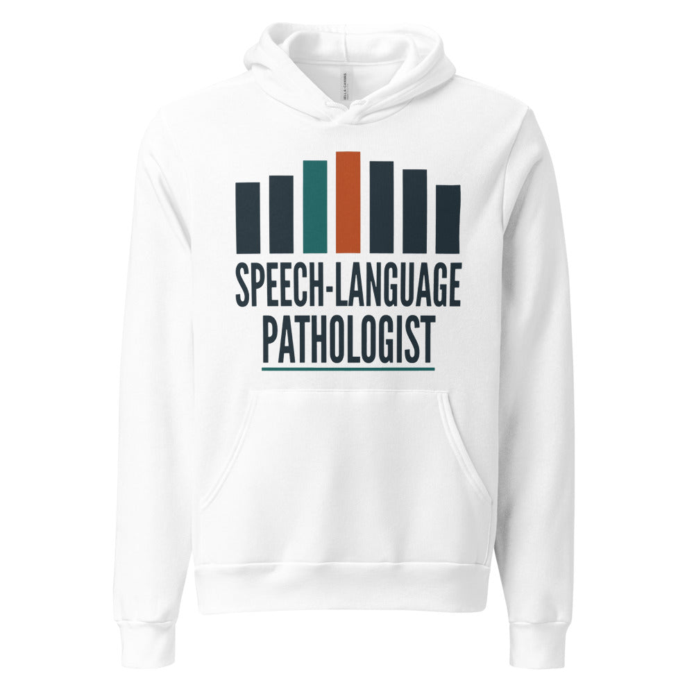 Mid-Century Clinic speech therapy hoodie — White, front