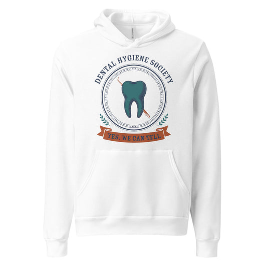 Dental Hygiene Society dental hygienist hoodie — White, front