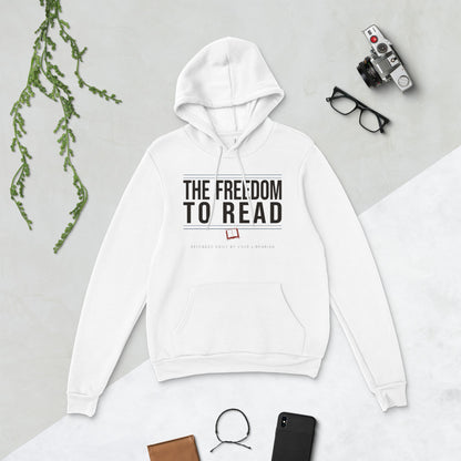 The Freedom to Read school librarian hoodie — White, flat lay