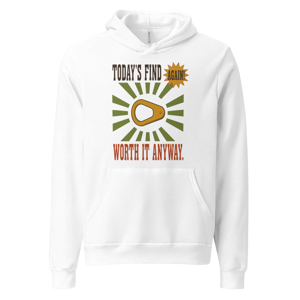 Today's Find pull tab retro metal detecting hoodie — White, front