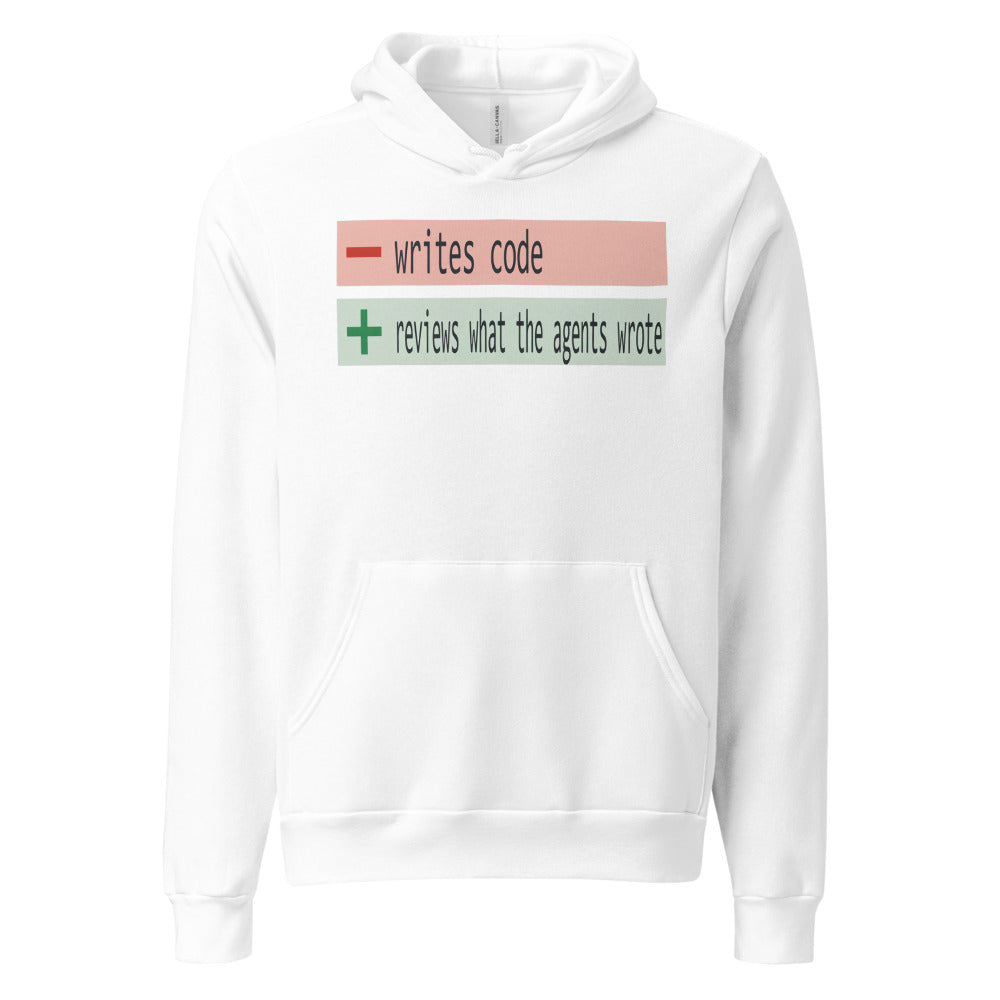 The Diff agentic AI engineer hoodie — White, front