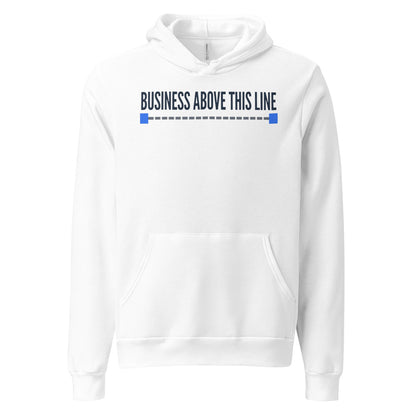 Business Above This Line pullover hoodie — White, front