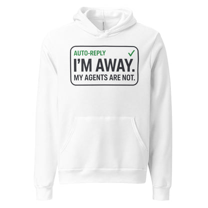 Auto-Reply agentic AI engineer hoodie — White, front